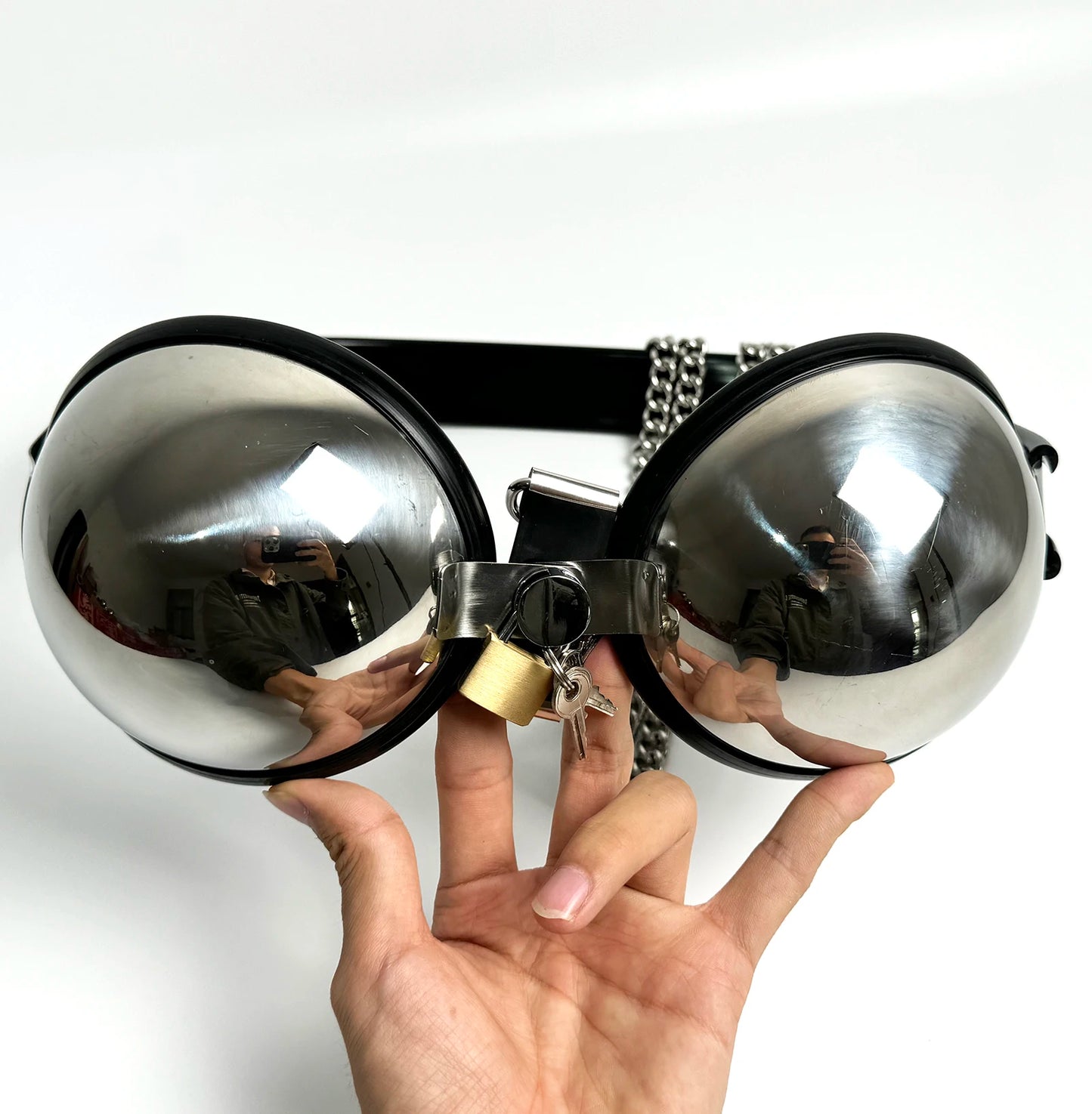 Female Chastity Device Bra Stainless Steel Adjustable BDSM Slave Metal Lockable Underwear Chain Bondage Game Erotic Slave