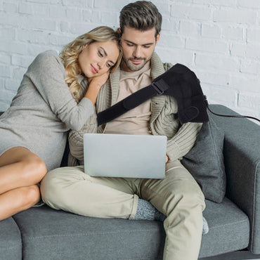 USB Heated Shoulder Wrap Pad Electric Heating Shoulder Brace for Rotator Cuff Adjustable Heat Levels Auto-Off Pain Relief