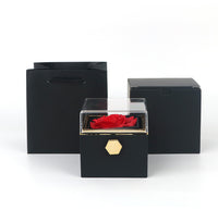 Rotating Soap Flower Rose Gift Box Creative Rotating Rose Jewelry Packaging Box Valentine's Day Gift For Women