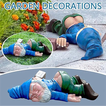 Drunk  Garden Gnome Decoration Drunken Ornament Decor Yard Patio Lawn US