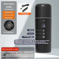 12V USB Heated Travel Mug for Car  Portable Heating Cup Temperature Control, Leakproof Lid, Cup Holder Fit