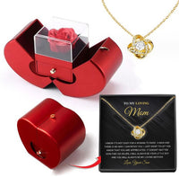 Fashion Jewelry Box Red Apple Valentines Gift Necklace Eternal Rose For Girl Mother's Day Valentine's Day Gifts With Artificial Flower Rose Flower Jewelry Box