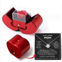 Fashion Jewelry Box Red Apple Valentines Gift Necklace Eternal Rose For Girl Mother's Day Valentine's Day Gifts With Artificial Flower Rose Flower Jewelry Box