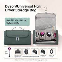 Large Capacity Hair Dryer Organizer Bag | PU Leather, Waterproof, Double-Layer & Non-Slip Interior for Travel, Salon & Home