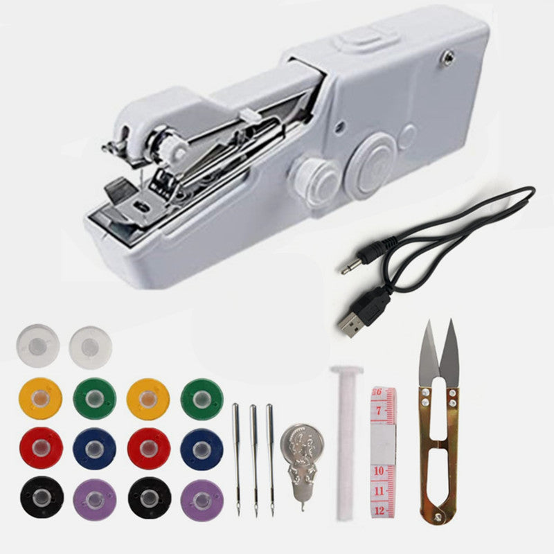Mini Portable Handheld Sewing Machine Cordless Electric Stitch Tool for Quick Repairs & DIY Crafts Lightweight Travel Sewing Machine for Clothes, Fabrics Curtains & Home Use