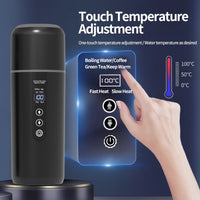 12V USB Heated Travel Mug for Car  Portable Heating Cup Temperature Control, Leakproof Lid, Cup Holder Fit