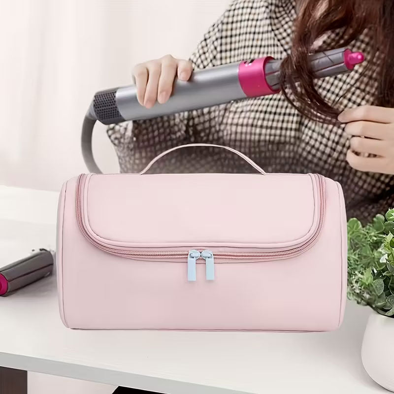 Large Capacity Hair Dryer Organizer Bag | PU Leather, Waterproof, Double-Layer & Non-Slip Interior for Travel, Salon & Home