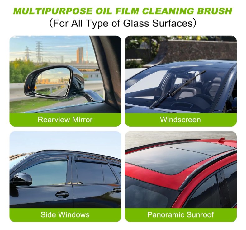 Car oil film cleaning agent, window front windshield rainproof and anti fog agent, coating remover Accessories