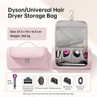 Large Capacity Hair Dryer Organizer Bag | PU Leather, Waterproof, Double-Layer & Non-Slip Interior for Travel, Salon & Home