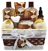 Gifts For Women Gift Basket for Women– 9 Piece Set of Vanilla Coconut Home Spa Set, Luxurious Valentines Day Gifts for Her, Bath and Body Sets Includes Fragrant Lotions, Large Bath Bombs, Coconut Oil