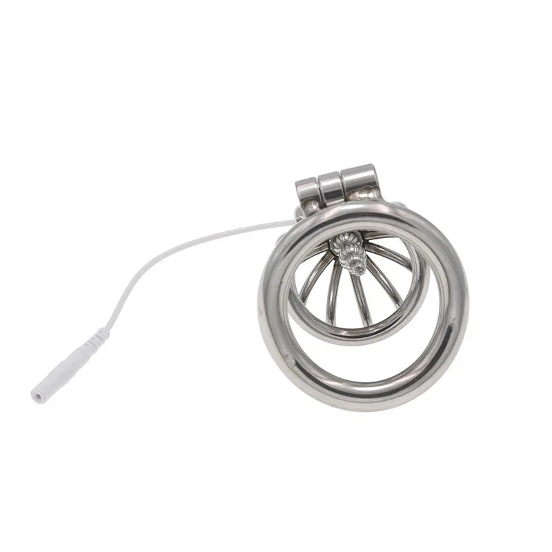 Chastity Lock Electric Shock Pulse Stainless Steel Penis Cage Wearing Out Bondage Anal Plug Adult Chastity Cock cage Chastity