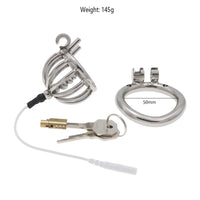 Chastity Lock Electric Shock Pulse Stainless Steel Penis Cage Wearing Out Bondage Anal Plug Adult Chastity Cock cage Chastity