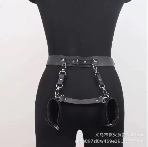 Unlock Your Fantasies: Adult BDSM Gear - Leather Restraint Outfit, SM Fashion Harness for a Steamy Night of Sensual Bondage