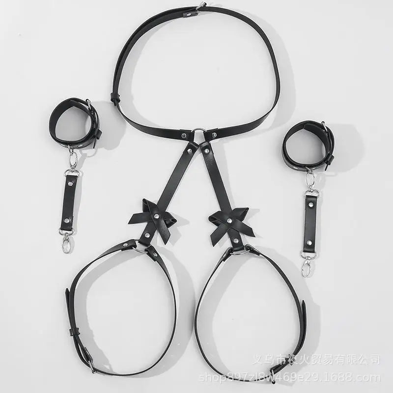 Unlock Your Fantasies: Adult BDSM Gear - Leather Restraint Outfit, SM Fashion Harness for a Steamy Night of Sensual Bondage