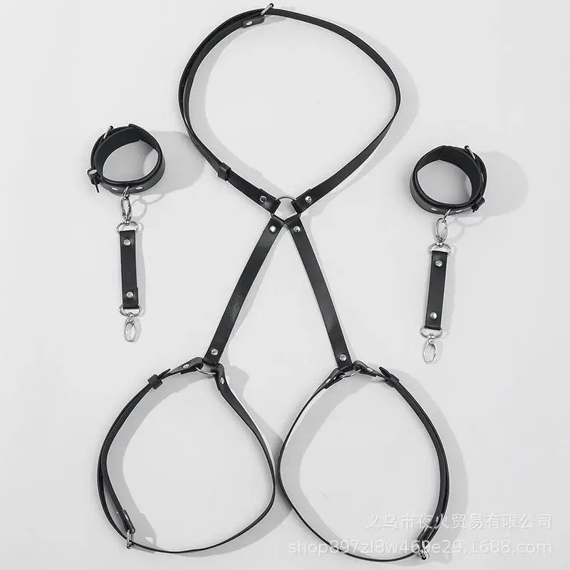 Unlock Your Fantasies: Adult BDSM Gear - Leather Restraint Outfit, SM Fashion Harness for a Steamy Night of Sensual Bondage