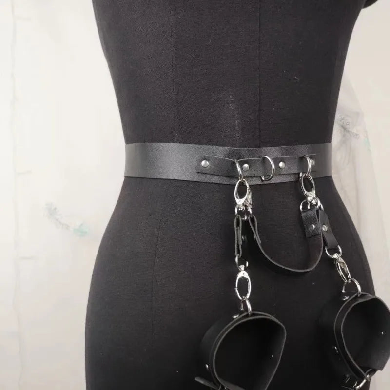 Unlock Your Fantasies: Adult BDSM Gear - Leather Restraint Outfit, SM Fashion Harness for a Steamy Night of Sensual Bondage