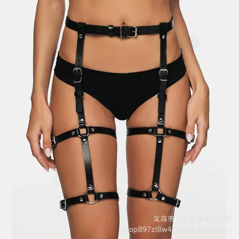Unlock Your Fantasies: Adult BDSM Gear - Leather Restraint Outfit, SM Fashion Harness for a Steamy Night of Sensual Bondage