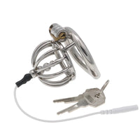 Chastity Lock Electric Shock Pulse Stainless Steel Penis Cage Wearing Out Bondage Anal Plug Adult Chastity Cock cage Chastity
