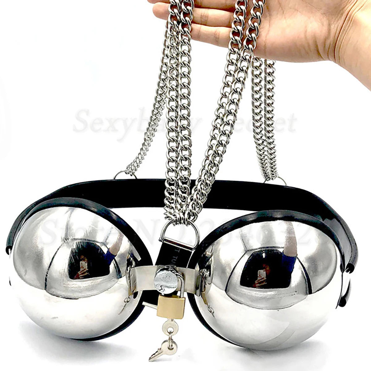Female Chastity Device Bra Stainless Steel Adjustable BDSM Slave Metal Lockable Underwear Chain Bondage Game Erotic Slave
