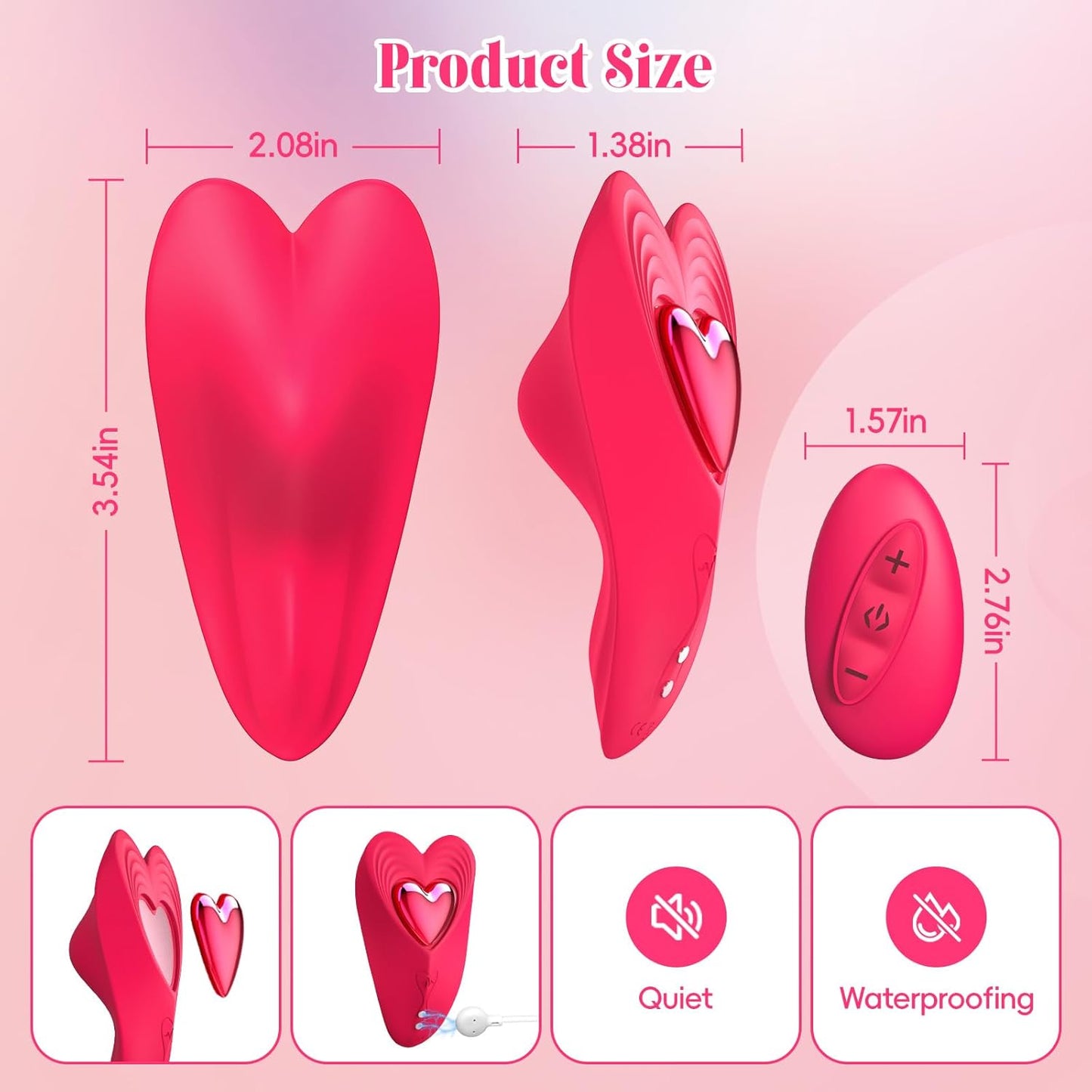 Wearable Panty Vibrator for Women & Couples  App & Remote Control Wireless Sex Toy with 10 Vibration Modes Magnetic Clip USB Rechargeable & IPX65 Waterproof GSpot Stimulator (Red)