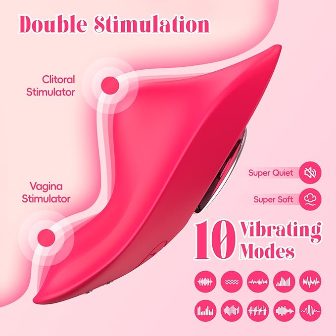 Wearable Panty Vibrator for Women & Couples  App & Remote Control Wireless Sex Toy with 10 Vibration Modes Magnetic Clip USB Rechargeable & IPX65 Waterproof GSpot Stimulator (Red)