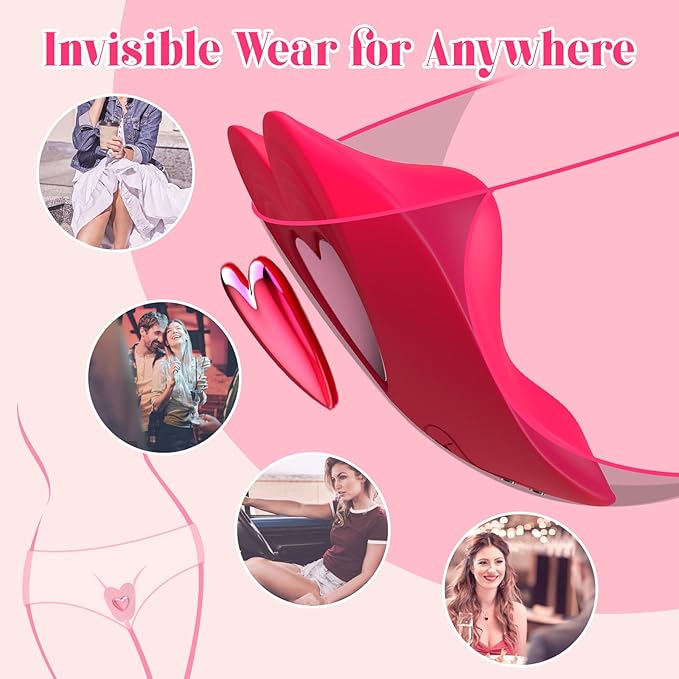 Wearable Panty Vibrator for Women & Couples  App & Remote Control Wireless Sex Toy with 10 Vibration Modes Magnetic Clip USB Rechargeable & IPX65 Waterproof GSpot Stimulator (Red)