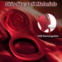 ZOOPLOU App Remote Control Rose Wearable Vibrator & Vibrating Cock Ring for Couples 10 Modes Hands Free Panty Clitoral Stimulator USB Rechargeable & 100% Waterproof Adult Sex Toy