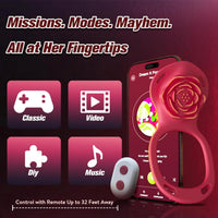 ZOOPLOU App Remote Control Rose Wearable Vibrator & Vibrating Cock Ring for Couples 10 Modes Hands Free Panty Clitoral Stimulator USB Rechargeable & 100% Waterproof Adult Sex Toy