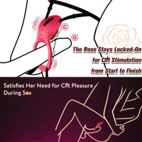 ZOOPLOU App Remote Control Rose Wearable Vibrator & Vibrating Cock Ring for Couples 10 Modes Hands Free Panty Clitoral Stimulator USB Rechargeable & 100% Waterproof Adult Sex Toy