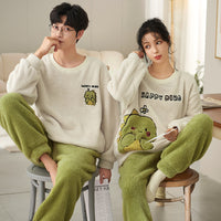 Coral Fleece Couple Household Velvet Pajamas