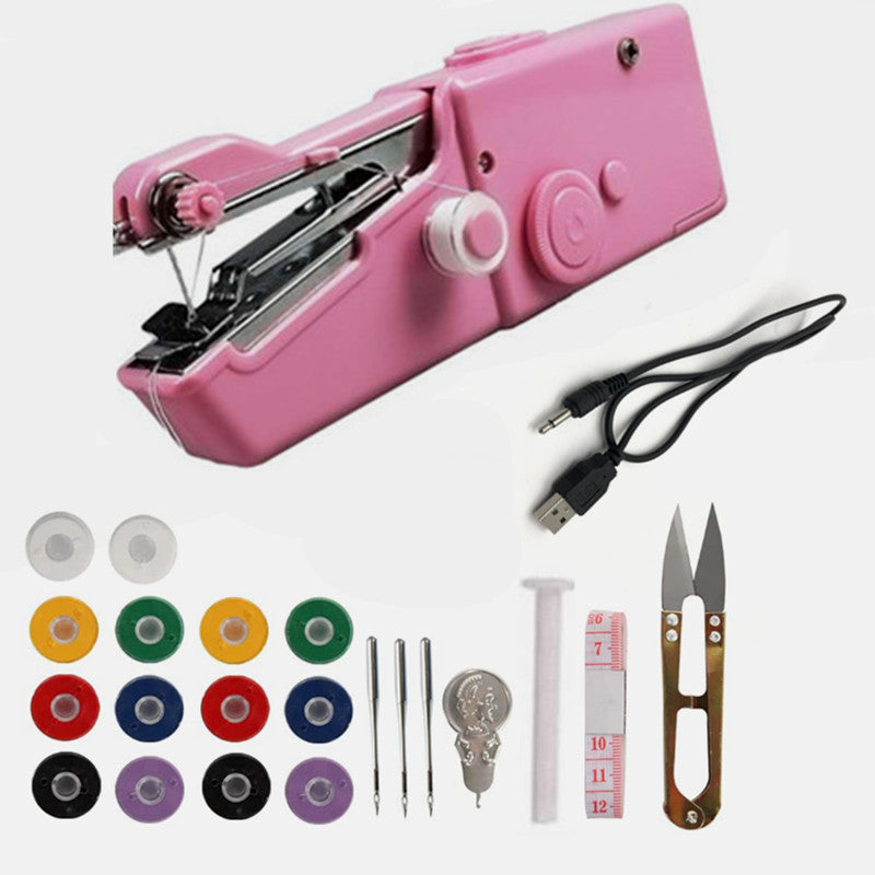 Mini Portable Handheld Sewing Machine Cordless Electric Stitch Tool for Quick Repairs & DIY Crafts Lightweight Travel Sewing Machine for Clothes, Fabrics Curtains & Home Use