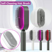 Self Cleaning Hair Brush For  Cleaning Women One-keyg Hair Loss Airbag Massage Scalp Comb Anti-Static Hairbrush