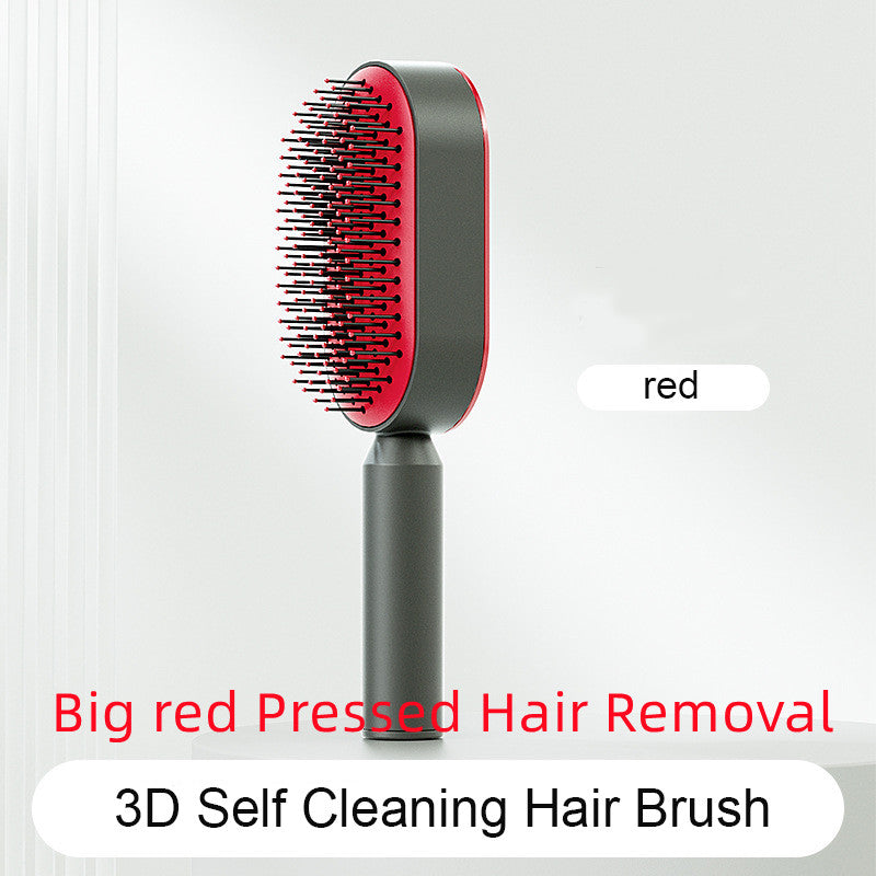 Self Cleaning Hair Brush For  Cleaning Women One-keyg Hair Loss Airbag Massage Scalp Comb Anti-Static Hairbrush