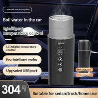 12V USB Heated Travel Mug for Car  Portable Heating Cup Temperature Control, Leakproof Lid, Cup Holder Fit